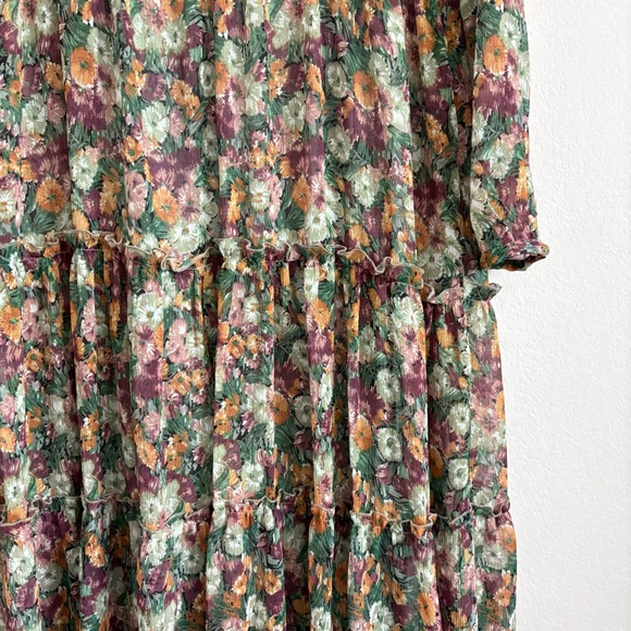 Zara Women’s Floral Midi Dress with Long Sleeves size XS - Picture 3 of 11